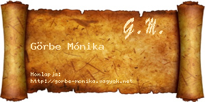 Görbe Mónika névjegykártya